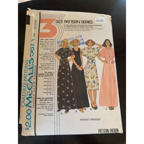 McCall's Misses Dress Sewing Pattern Sz 12 - 16 5871 - Uncut - Picture 7 of 9